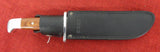 Buck 0124 124 Frontiersman Fixed Blade Knife 1989 Wood Handle w/ Sheath USA Lot#124-15