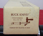 Buck 0124 124 Frontiersman Knife NEW in 2 pc BOX Paper Dated 1977 Black Micarta 440C USA Lot#124-9