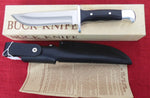 Buck 0124 124 Frontiersman Knife NEW in 2 pc BOX Paper Dated 1977 Black Micarta 440C USA Lot#124-9