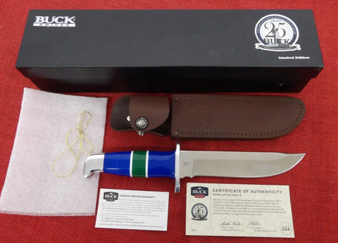 Buck 0124LUSCC 124 Frontiersman Knife Blue Lucite 2013 BCCI Limited Edition USA Lot#124-17