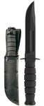 Ka-Bar Knife 1256 Short USA Black Plain Edge Leather Sheath Tactical Fighting Fixed Blade USA