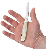 Case 13313 Mini Trapper Knife Natural Smooth Bone XX Oval Shield  USA Made 6207 SS