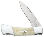 Case 13314 Lockback Small Gentleman Knife Natural Smooth Bone XX Oval Shield USA 61225L SS