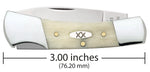 Case 13314 Lockback Small Gentleman Knife Natural Smooth Bone XX Oval Shield USA 61225L SS