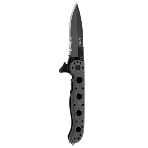 Columbia River CRKT M16-13ZLEK Kit Carson Flipper Knife Black GFN Serrated Glass Breaker Seat Belt Cutter