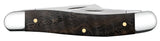 Case 14001 Medium Stockman Knife Black Curly Oak Wood USA 73087 SS