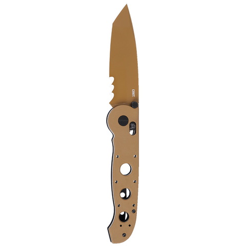 Columbia River CRKT M16-14XD Carson Flipper Knife D2 Crossbar Lock Veff Serr Desert Tan