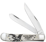 Case 15034 Trapper US Army Knife Natural Smooth Bone Engraved 6254 SS