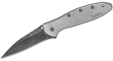 Kershaw 1660DAM 1660  Leek Damascus SpeedSafe Assisted Opening Flipper Knife Stainless Frame Lock Ken Onion