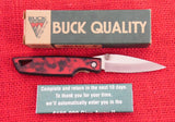 Buck 0170-FLR 170 Small Lightning HTA I Aluminum Handle Red Black Marble NOS USA 1998 Lot#BU-190