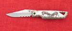 Buck 0175 175 Lightning II Battling Bucks Picture Aluminum 420HC Knife USA Lot#BU-278-L