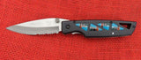 Buck 0175-TT 175 Lightning Knife Turquoise Inlay Black Aluminum Yellowhorse 1998 BU-664