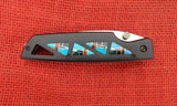 Buck 0175-TT 175 Lightning Knife Turquoise Inlay Black Aluminum Yellowhorse 1998 BU-664