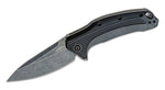 Kershaw 1776BWWM 1776 Link USA Flipper Knife  Blackwashed Blade Black GFN Handles Liner Lock 1776BW