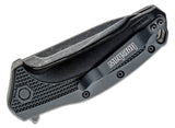 Kershaw 1776BWWM 1776 Link USA Flipper Knife  Blackwashed Blade Black GFN Handles Liner Lock 1776BW