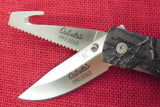 Buck 0180-D3 180 Crosslock Hunter Cabela's Pro Gold Camo Knife 3 Function Drop Point Guthook Saw USA Lot#180-13