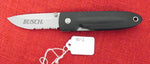 Buck 0180-SX 180 Crosslock Solitaire BUSCH Beer Etch Serrated Knife USA Lot#180-2