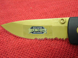 Buck 0180-X2 180-X2 BuckCote Crosslock Solitaire Serrated Knife Gold Blade USA Made Liner Lock Lot#180-3