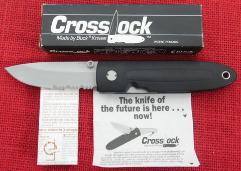 Buck 0180-SX 180 Crosslock Solitaire Serrated Knife USA Made 1994 lot#180-19