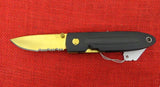 Buck 0180-SX2 180 Crosslock Solitaire Gold BuckCote Serrated Knife USA 180-29