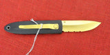 Buck 0180-SX2 180 Crosslock Solitaire Gold BuckCote Serrated Knife USA 180-29