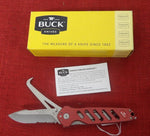 Buck 0183RDS 183 Alpha Crosslock Hoof Pick Knife Red Aluminum Equestrian Lot#BU-390