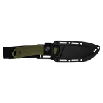 Kershaw 1883GH Deschutes Skinner Guthook Knife D2 Stonewashed Green Polypropylene Handle with Rubber Overlay