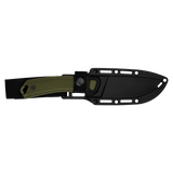 Kershaw 1883GH Deschutes Skinner Guthook Knife D2 Stonewashed Green Polypropylene Handle with Rubber Overlay