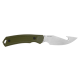 Kershaw 1883GH Deschutes Skinner Guthook Knife D2 Stonewashed Green Polypropylene Handle with Rubber Overlay