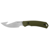 Kershaw 1883GH Deschutes Skinner Guthook Knife D2 Stonewashed Green Polypropylene Handle with Rubber Overlay