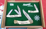Schrade Knife 3 pc Nautical Scrimshaw Set 505SC 507SC 513SC USA 1990 Lot#190