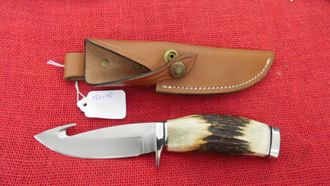 Buck 0191 191 Zipper RARE BG-42 Sambar Stag Guthook Hunting Knife USA Made 2000 Lot#191-10