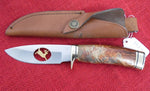 Buck 0192-SP22 192 Vanguard Box Elder Wood Gold Running Deer Profile Blade Cutout Knife 2001 USA Limited Edition #327 Lot#192-6