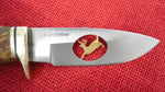 Buck 0192-SP22 192 Vanguard Box Elder Wood Gold Running Deer Profile Blade Cutout Knife 2001 USA Limited Edition #327 Lot#192-6