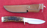 Buck 0192 192 Vanguard Knife Jigged Bone Handle Wood Inserts USA 1994 Lot#192-7