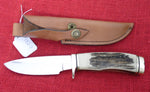 Buck 0192 192 Vanguard Stag Slab Handles Highly Polished Knife 1993 USA Lot#192-8