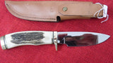 Buck 0192 192 Vanguard Stag Slab Handles Highly Polished Knife 1993 USA Lot#192-8