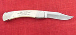 Schrade Knife LB7 Folding Hunter Size The Eagle Has Landed Scrimshaw Apollo 11 20th Anniv. 1989 USA Lot#196
