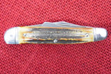 Schrade Knife 1989 Stag Split Back Whittler 85th Anniversary USA Etched Blade MINT Lot#199