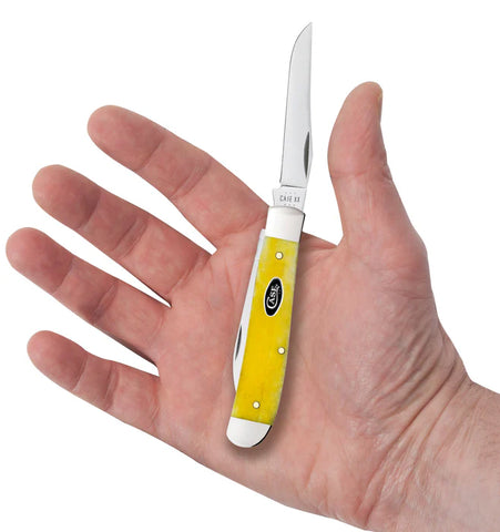 Case 20031 Mini Trapper Yellow Smooth Bone Knife Wharncliffe Blade 6207W SS