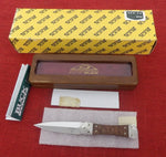 Buck 0205 205 Koji Hara Dagger "Stone-Step" Handle w/ Burlwood Inserts ATS-34 Fixed Blade Knife USA Lot#