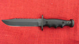 Coleman Western 221 Survival Knife Saw Back Black Tactical Fighter "J" 1986 USA IN BOX