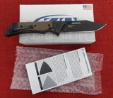 Zero Tolerance Knife by Kershaw ZT 0223 Tim Galyean Flipper 20CV Earth Brown G10/ Black Titanium  USA Made
