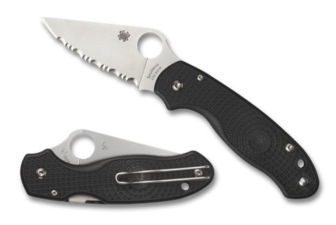 Spyderco C223SBK Para 3 CTS BD1N Serrated Knife Black FRN Lightweight Compression Lock USA