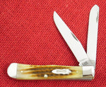 Case 23405 Trapper CXXX 130th Anniversary Pocket Knife Golden Aged Bone USA Made 2019