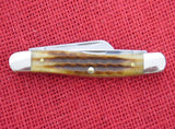 Case 23410 Medium Stockman 130th Anniversary Roman Numberal Shield Golden Aged Jigged Bone Pocket Knife 2019 USA 6318 SS
