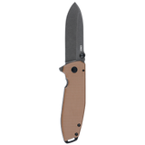 Columbia River CRKT 2495B Squid XM Lucas Burnley Black Stonewashed D2 Brown G10 Assisted Flipper Knife