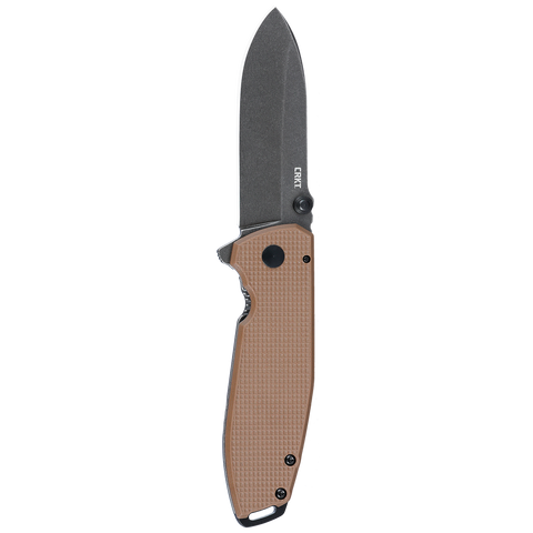 Columbia River CRKT 2495B Squid XM Lucas Burnley Black Stonewashed D2 Brown G10 Assisted Flipper Knife