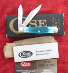 Case 25587 Small Swell Center Jack Pocket Knife Caribbean Blue Sawcut Bone USA Made 6225 1/2 SS