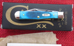 Case 25587 Small Swell Center Jack Pocket Knife Caribbean Blue Sawcut Bone USA Made 6225 1/2 SS